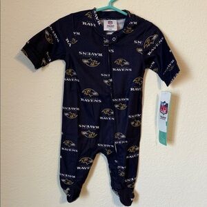 NFL Ravens Kids Footie - Navy and Gold